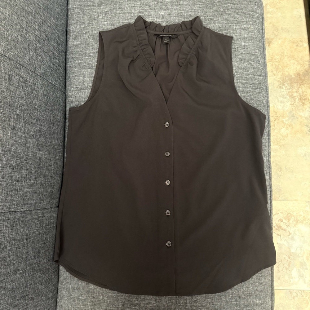 Banana Republic Dark Grey Sleeveless Blouse